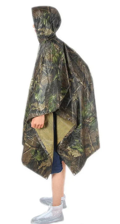 Cloud Rain Cap Shell Jacket Cape Poncho Safety Coat Gear Coat for Motorcycle Fabric Long Polyester Tactical Raincoat Price