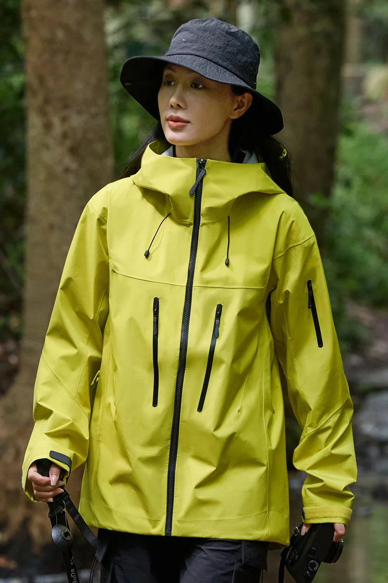 Men's Waterproof Rain Jacket Windbreaker Jacket with Arm Zipper for Outdoor Walking Camping Fishing Riding Winter Autumn Spring