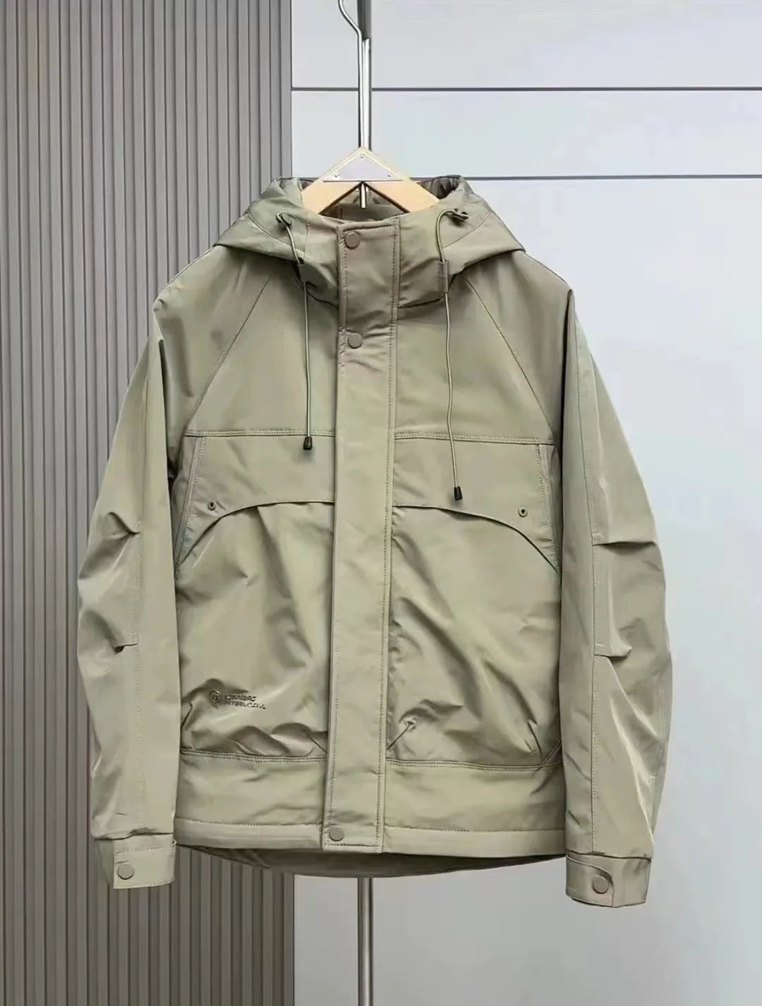 Factory Direct Men's Hooded Stand Collar Loose Plain Dyed Casual Jacket Windproof Thickened Work Warm Winter