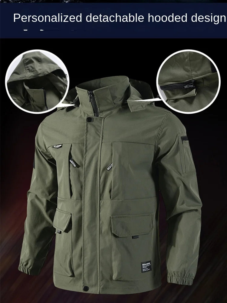 Autumn Jacket Men's Outdoor Casual Work Clothes Labor Protection Windproof Wear-resistant Dirt-resistant Jacket