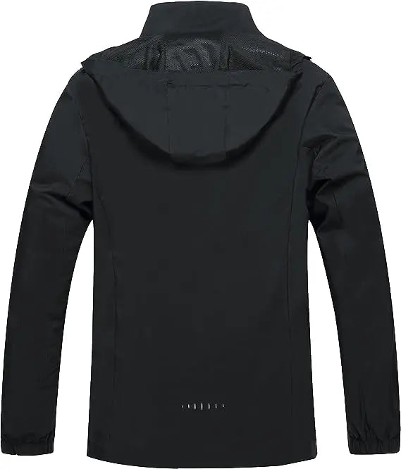 Men's Lightweight Hooded Waterproof Raincoat Windproof Jacket for Outdoor Hiking and Motorcycle Riding Size XL Rainproof