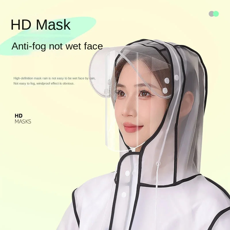 Adult Outdoor Hiking Conjoined Raincoat Double Hat Brim Large Size Logo Waterproof Upgrade for Rainstorm for Poncho Wholesale