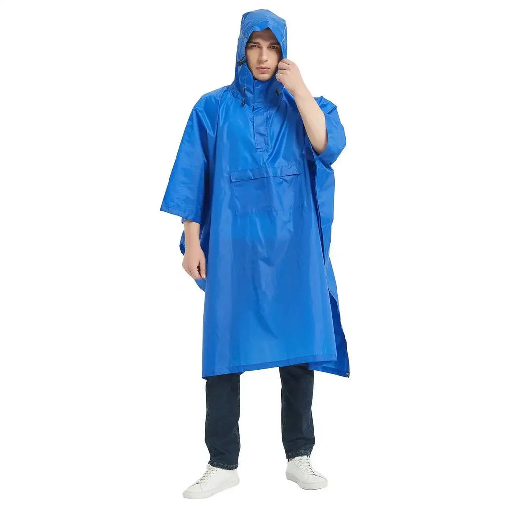 Custom Logo Adult Square Raincoat 100% Waterproof Winter Capes Ponchos Reusable Biodegradable Rain Poncho With Watertight Hood