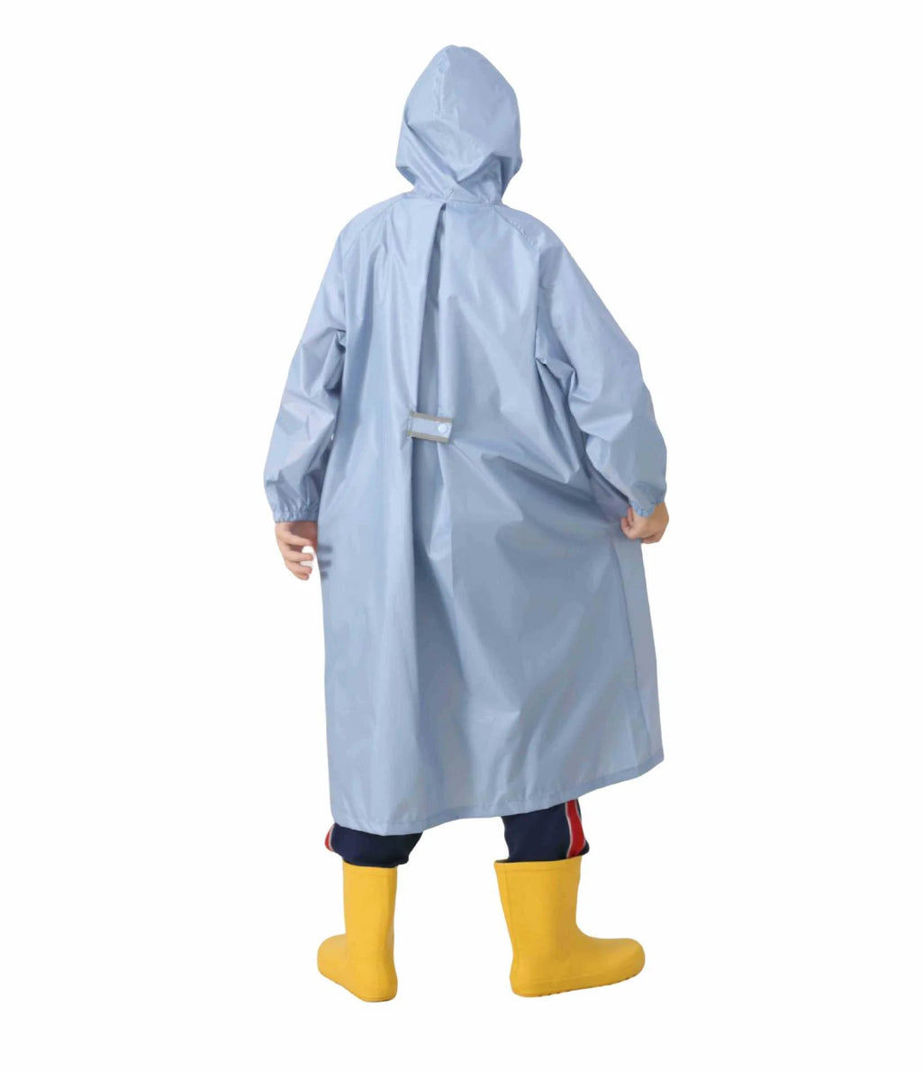 Outdoor Durable Lightweight Reusable Waterproof Rain Poncho Raincoat for Boys Girls with Reflective Design for Back School Tours