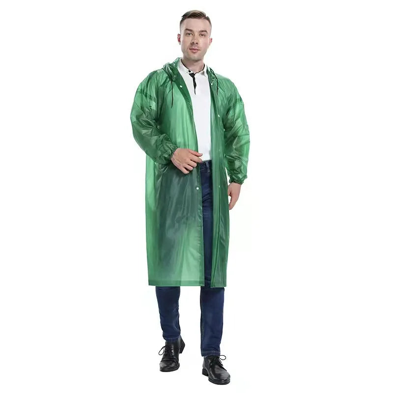 Factory Price Reusable Pvc Hooded Raincoat Waterproof Windproof Long Raincoat