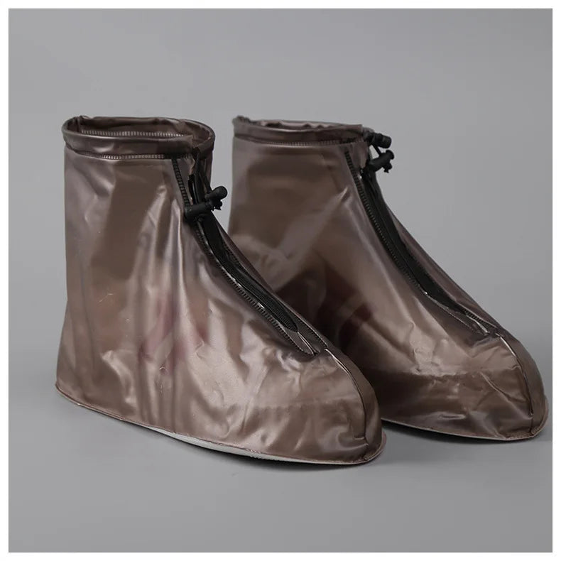 PVC  Rain Boots Reusable Waterproof Motorcycle Protective Shoe Cover PU Rubber Plastic Mid-Calf Lighted Recyclable Autumn