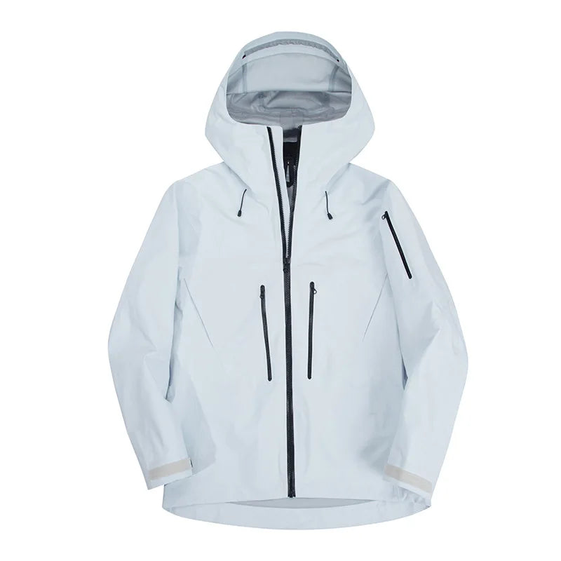 Men's Women's Eco-Friendly Waterproof Bomber Ski Jacket Stand Collar Windproof Yellow Autumn Mountaineering Zipper Closure Solid