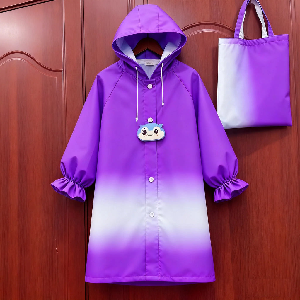 Lightweight Waterproof Raincoat Reusable Rain Gear for Outdoor Activities-Hiking Riding with Cartoon Print for Boys Girls School