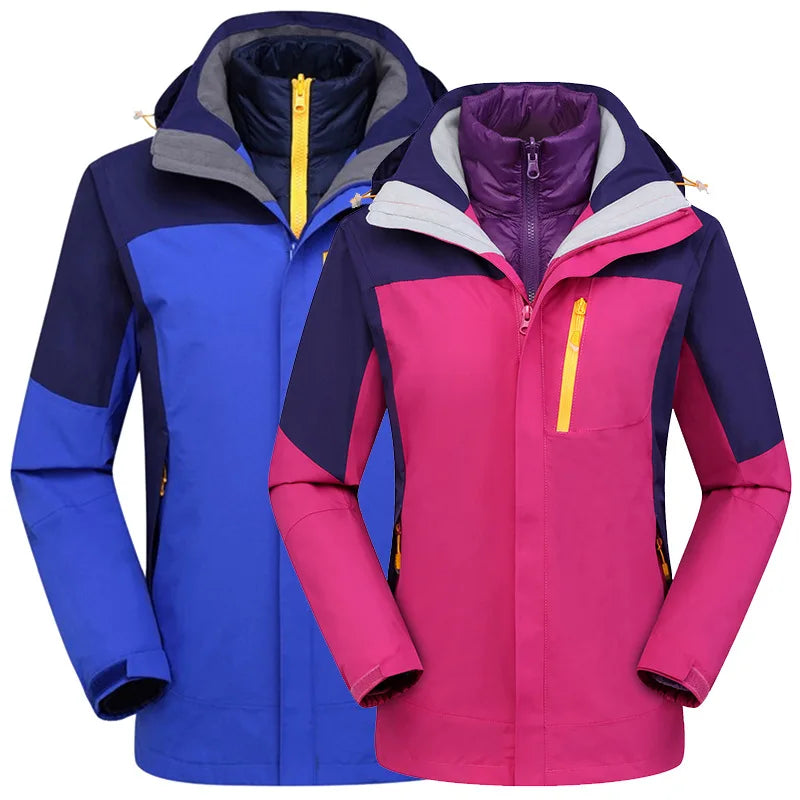 Three-in-One Detachable Tibet Travel Jacket Liner High-End Men's Women's Winter Ski Suit with Zipper Closure for Mountaineering