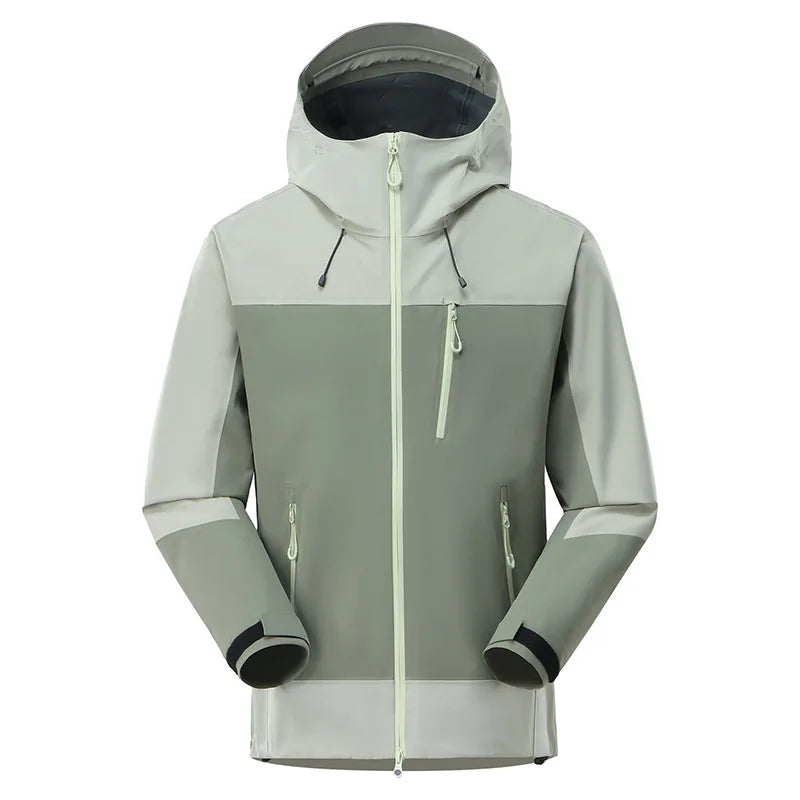 Lightweight Windproof Waterproof Hard-Shell Jacket for Outdoor Sports Men Women's Winter Mountaineering Stand Zipper Taped Seams