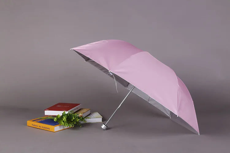 Factory Price 3-Folding Rainproof Windproof Umbrellas With Sier Coating Quick Shipment Fabric Plastic Handle Promotional Style