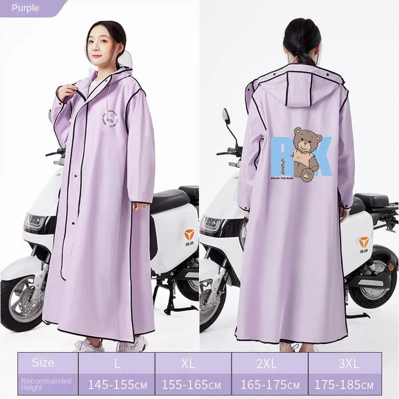 2023 New Adult Raincoat for Men Women Long Full-Body Anti-Rainstorm Single-Person Electric Bicycle Bike for Camping Logo