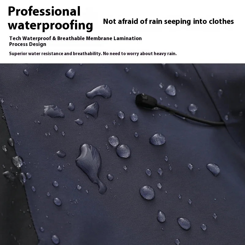 Men's Women's Outdoor Hard Shell Jacket Single Windproof Waterproof Long Sleeve for Camping Mountaineering