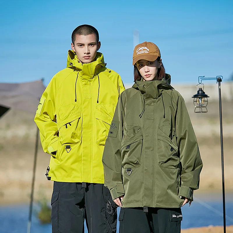 Autumn New Style Waterproof Windproof 100% Polyester Fleece Jacket Hooded Couple Outdoor Workwear Mountaineering Unisex