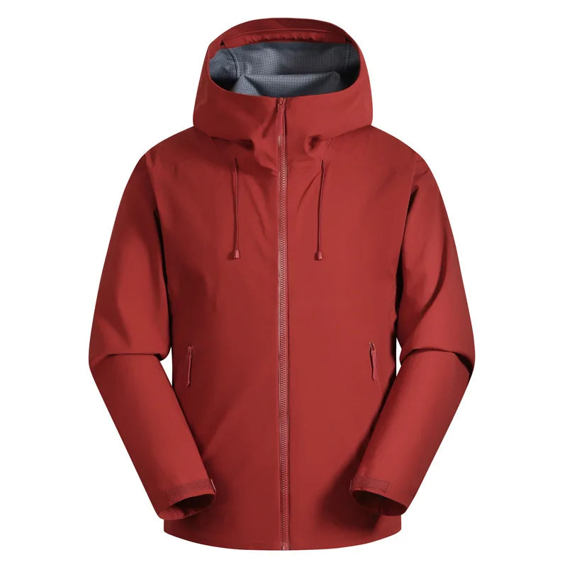 High Quality Waterproof Hooded Zipper Closure Windbreaker Jacket XL/3XL Stand Windproof Breathable for Winter Outdoor Raincoat