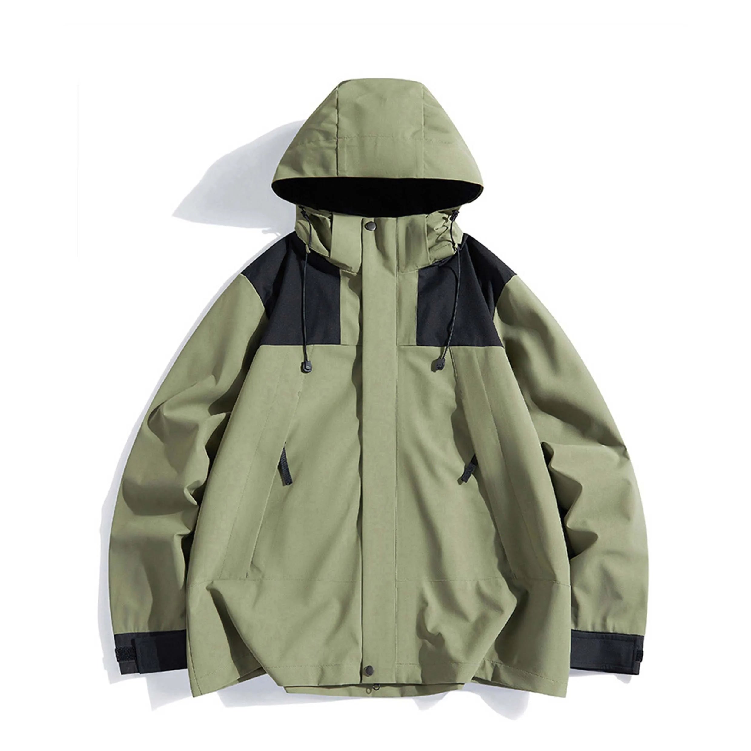 Custom Logo Men's Windbreaker Solid Woven Windproof Breathable Loose Jacket Stand Zipper Winter 3XL Plus Size Outdoor Ropa De