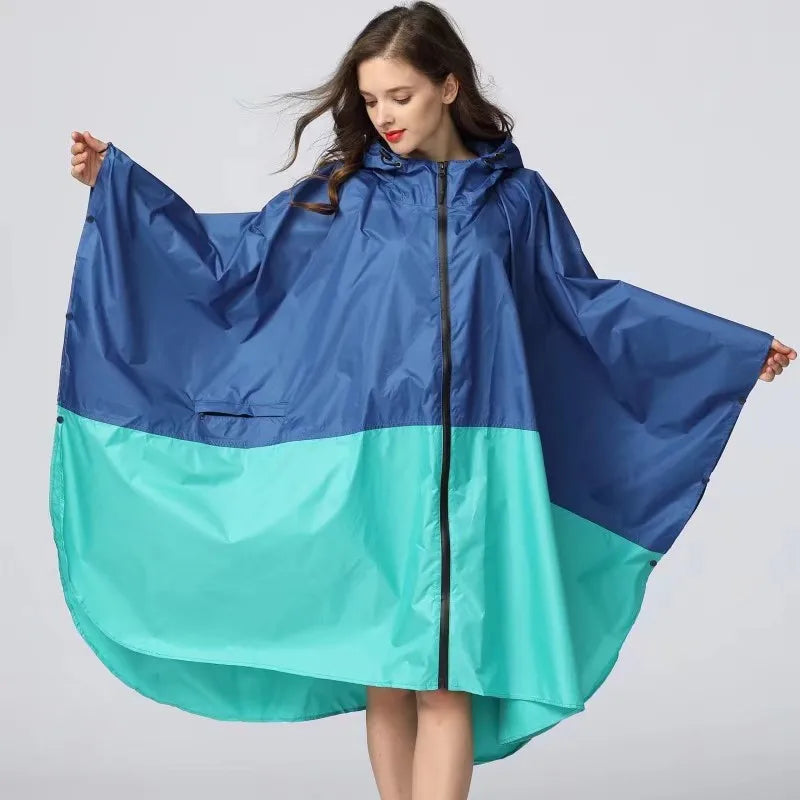 Fashionable Waterproof Cycling Rain Gear Emergency for Poncho for Hiking and Camping Survival Hooded Cloak