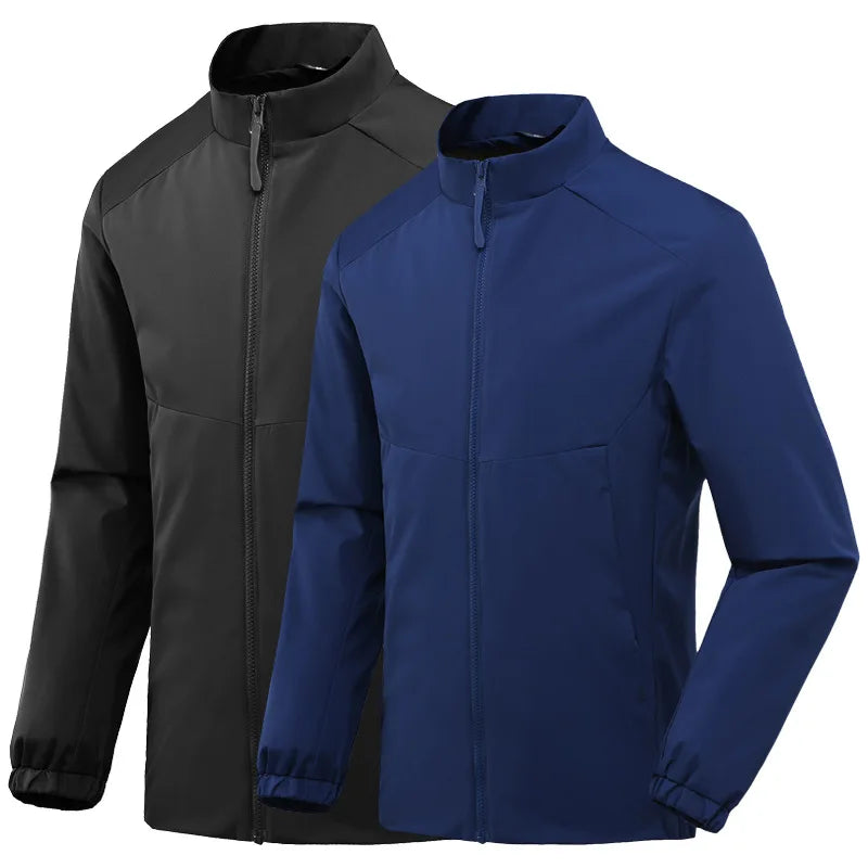 New Arrival Men's Business Jacket Waterproof Windproof Single Layer Collar for Spring Autumn Outdoor Activities Travel Camping