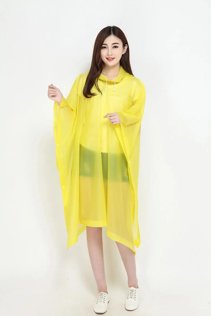 EVA Adult Waterproof Rain Jacket for Women Custom Logo Windproof Raincoat With One Pocket Poncho Style