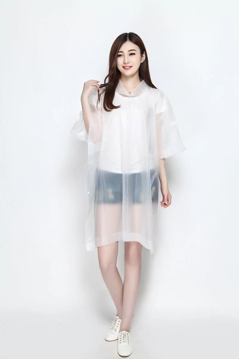 EVA Adult Waterproof Rain Jacket for Women Custom Logo Windproof Raincoat With One Pocket Poncho Style