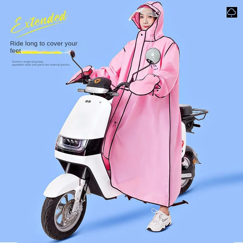 2023 New Adult Raincoat for Men Women Long Full-Body Anti-Rainstorm Single-Person Electric Bicycle Bike for Camping Logo