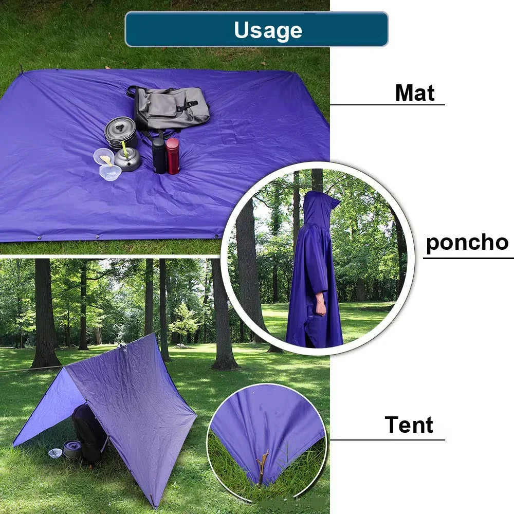 Breathable Camouflage Rain Poncho for Outdoor Hiking, Hooded Rain Cover Rain Cape, One-piece Cycling Raincoat Wholesale Custom