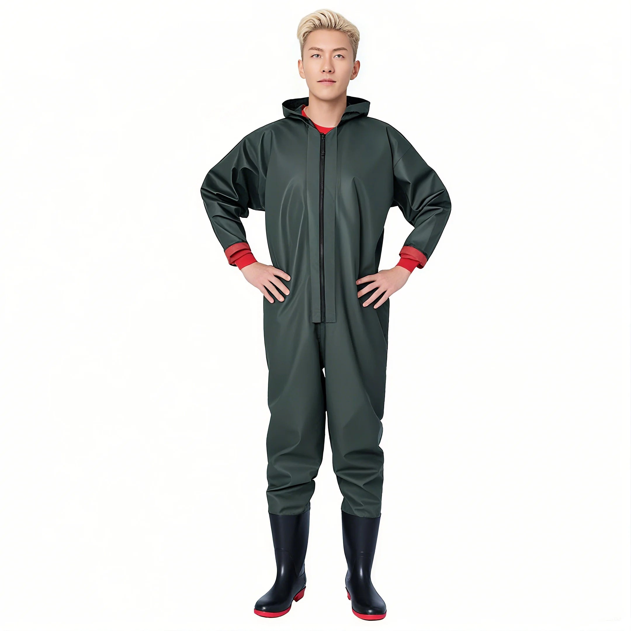High Quality Full Body PVC Rubber Waterproof  Waders Adult Breathable Waist Wader Plus Size Fishing Waders Pants