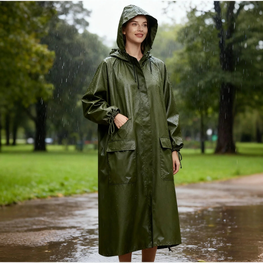 Adult Women's Durable Breathable Windproof Lightweight Reusable Waterproof Foldable Eco-Friendly Fashion Raincoat for for Hiking