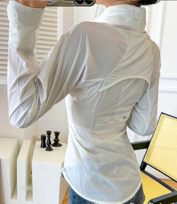 Women's Slim-Fit Summer UV Protection Coat With Hood Korean Style New Fashionable Outdoor Sunshade Jacket Trendy Dry Clothes