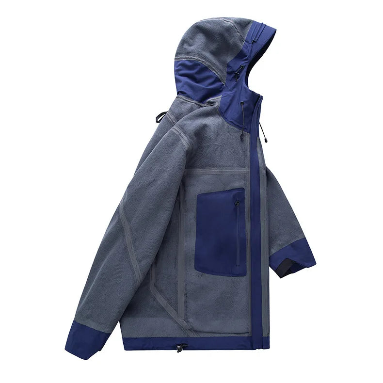 High-end Single-Layer Assault Suit Zipper Soft Shell Jacket Unisex Winter Waterproof Windproof 100% Polyester Lined Ski