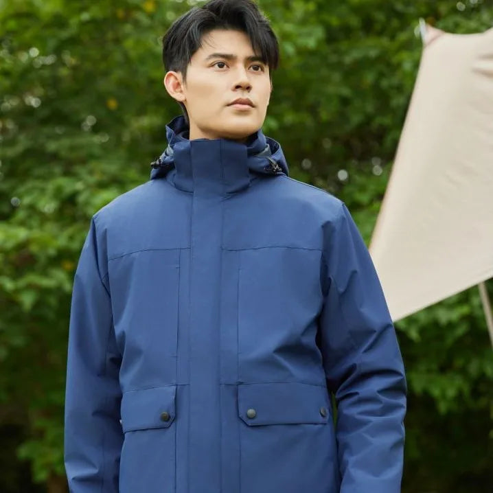 Charge Clothing Three-in-one Men's Women's Autumn Winter Jacket Detachable Liner Outdoor Waterproof Coated Wool Soft Two-piece