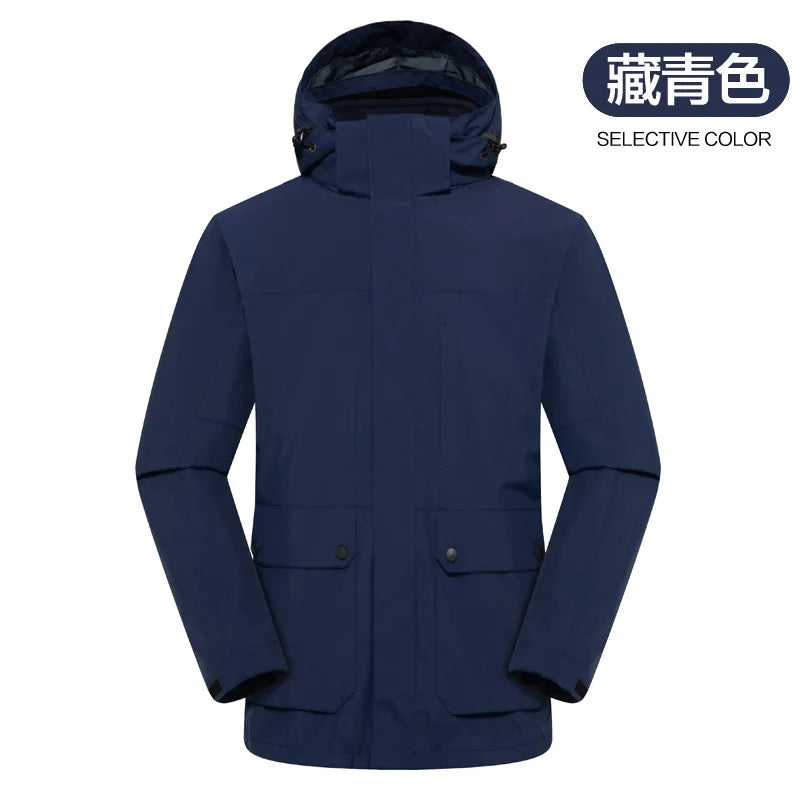 Charge Clothing Three-in-one Men's Women's Autumn Winter Jacket Detachable Liner Outdoor Waterproof Coated Wool Soft Two-piece