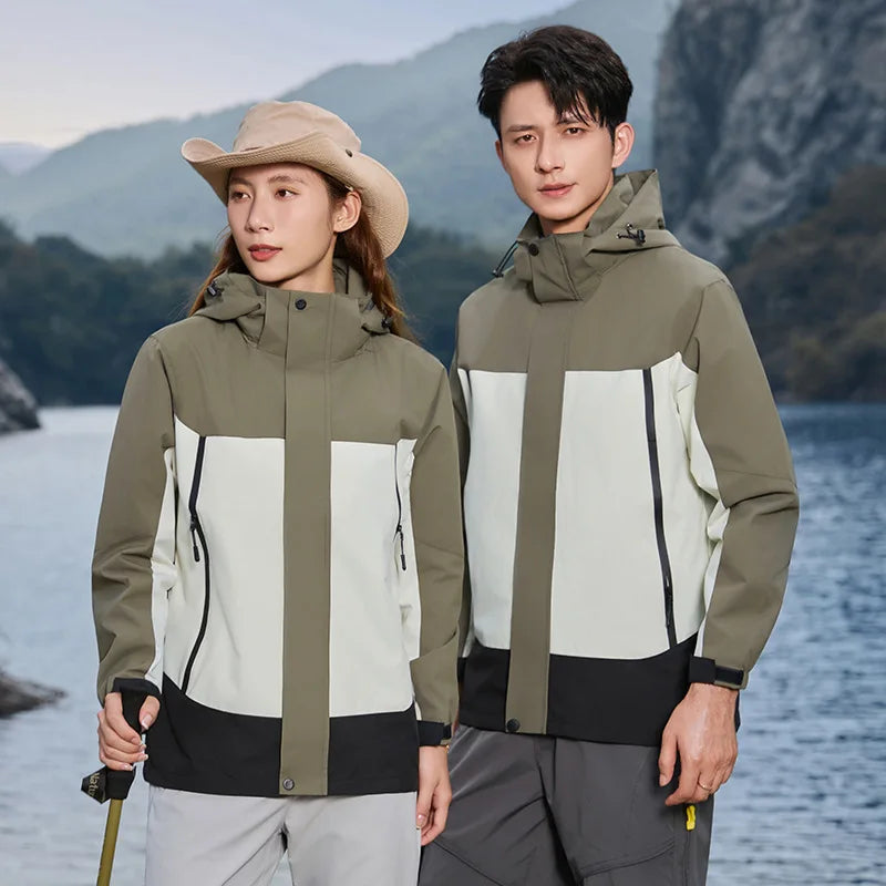 High Quality Men's Sports Windbreaker Customized Logo Waterproof Outdoor Work Jacket with Front Logo Thin Style Hood Wholesale