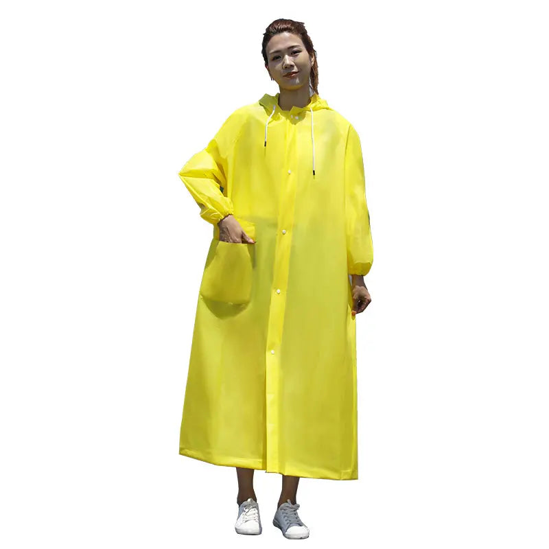 EVA Waterproof Rain Poncho Women Men High Durable Reusable Raincoat Hood Environmentally Protected Customizable Logo Hiking