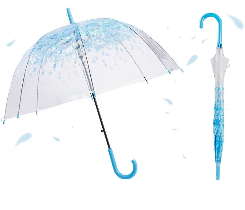 Transparent Dual-Purpose Large Automatic Long Handle Umbrella Windproof Rainproof Man Woman Style Fabric Material Popular Cheap