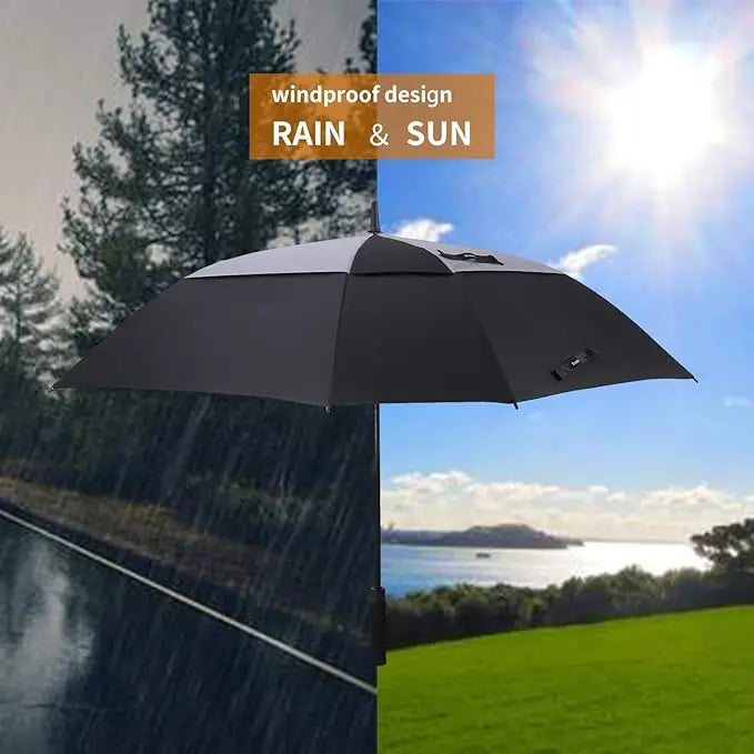 34 Inch Windproof Automatic Golf Umbrella Large Size Square With Vented Stick Sturdy and Hanging Design for Adults Man Woman
