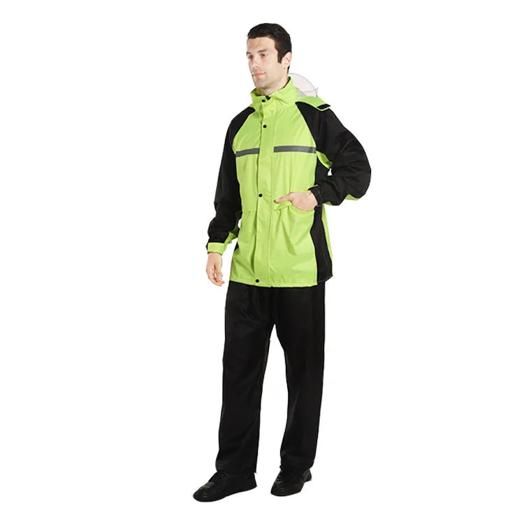 Nylon Motorcycle Raincoat & Rain Pants Split Waterproof Windproof Storm-level Riding Outdoor Travel Climbing Rain Suit