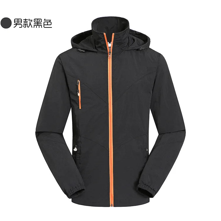 Outdoor Coated Stand Collar Zipper Quick-drying Breathable Motorcycle Jacket Unisex Summer Long Sleeve Loose Fit 100% Polyester