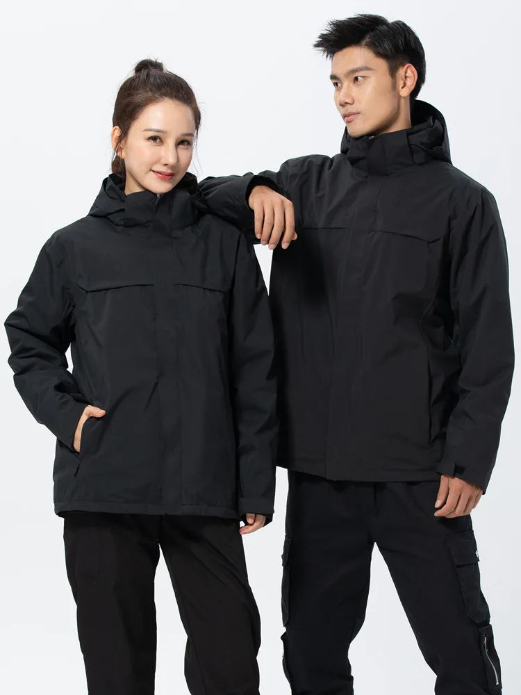High End Outdoor Assault Suit Men Women Two-piece Set Three in One With Thick Fleece Warm Jacket Mountaineering Cloth Raincoat
