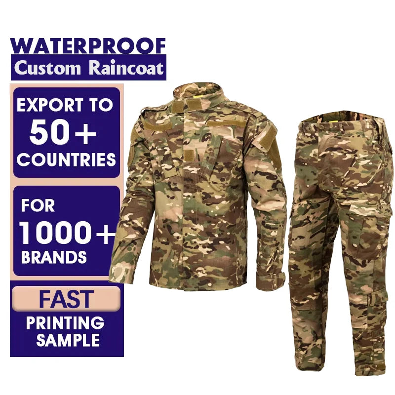High Quality Breathable Custom Waterproof Camouflage Tactical Uniform Durable Hunting Clothes Pants and Jacket Camo Clothing Man