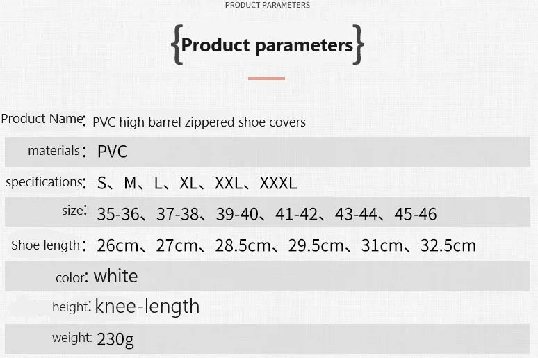 PVC Shoe Cover With High Barrel  Elastic Band Waterproof and Thickened Sole Wear-resistant Rain Proof  Shoe Cover