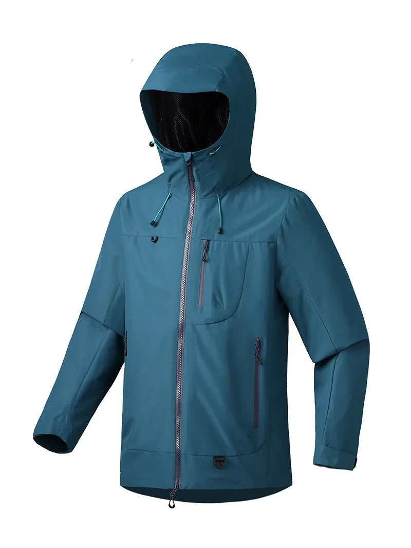 Custom Men's Lightweight Breathable Waterproof Windproof Soft Shell Thinsulate Filled Outdoor Jacket Solid Casual Style Zipper