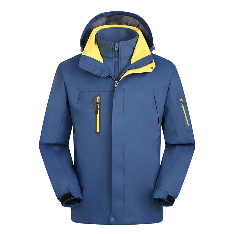 Winter Outdoor Warm  Clothing Men Women Two-piece Detachable Fleece Three-in-one Windproof Waterproof Mountain and Outdoor