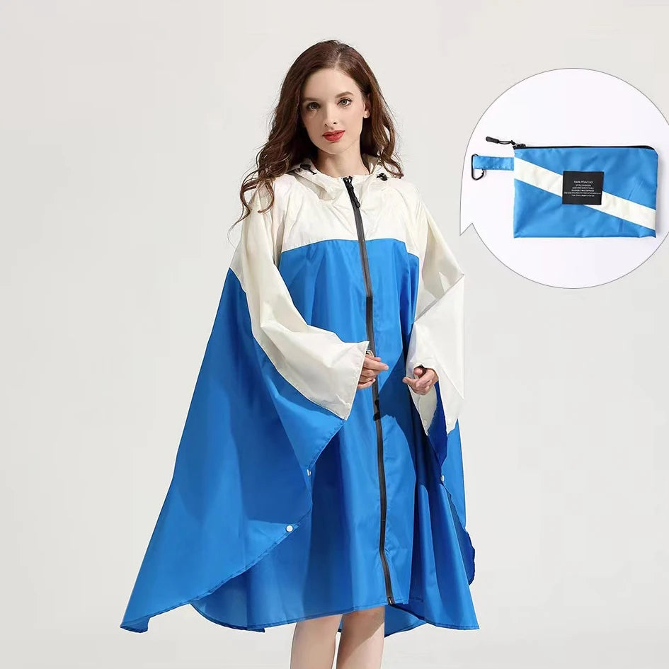 Fashionable Waterproof Cycling Rain Gear Emergency for Poncho for Hiking and Camping Survival Hooded Cloak