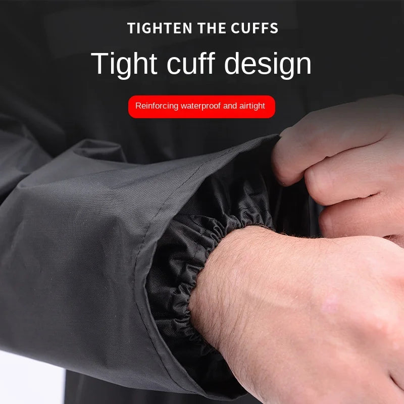 Oxford Cloth Thickened Waterproof Windproof Single-Person Hiking Camping Long Raincoat & Rain Pants Set