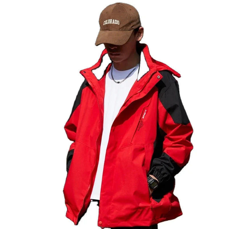Customizable Winter Jacket for Men Women Sports Windproof Softshell Liner Detachable Hood PU Material Rain Resistant Apparels