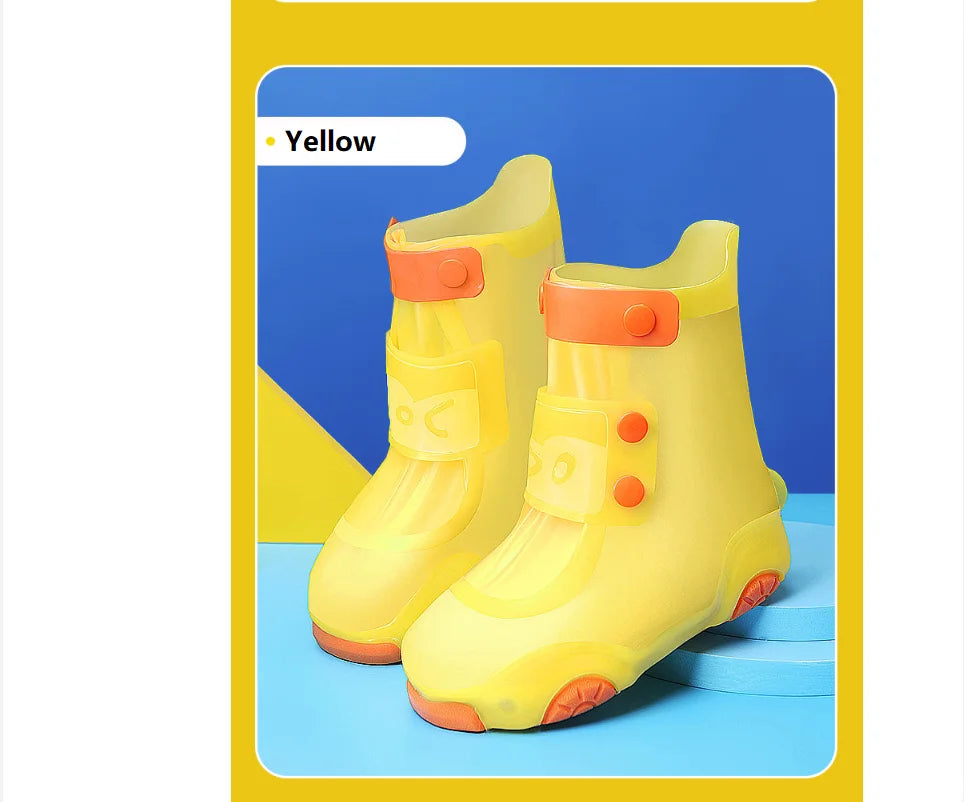 Lightweight Anti-Slip PVC Outdoor Shoes Cover for Boys and Girls High-Style Mid-Calf Children Rain Boots With Insole for Babies