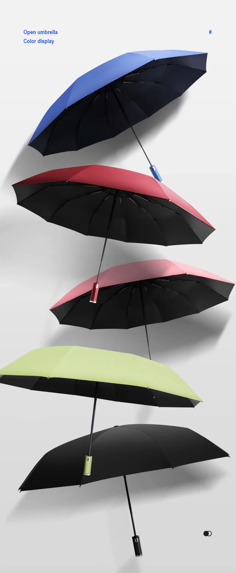 Factory Supply Eco-Friendly Fully Automatic Two-Fold Rain Sun Umbrella Waterproof Outdoor Use Customizable Fabric Fashionable