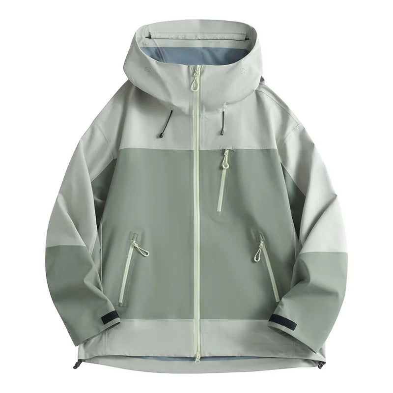 Lightweight Windproof Waterproof Hard-Shell Jacket for Outdoor Sports Men Women's Winter Mountaineering Stand Zipper Taped Seams