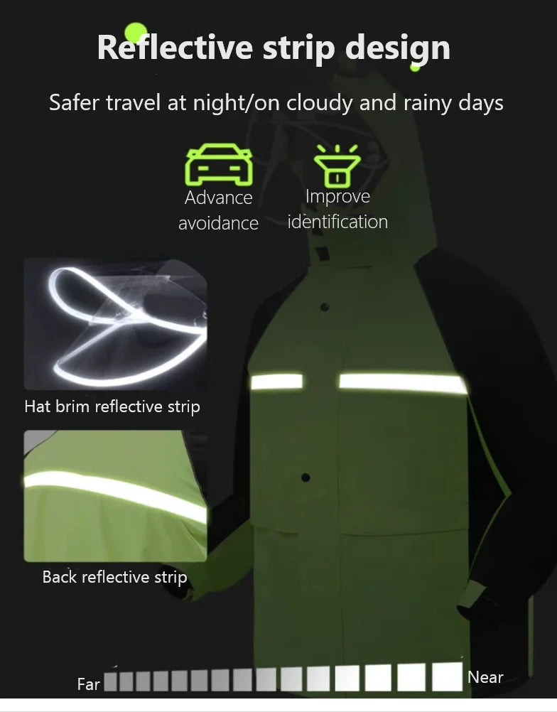 Rainstorm Proof Suit Raincoat Rainpants for Men and Women Electric Vehicle Takeaway Riding Split Reflective Waterproof